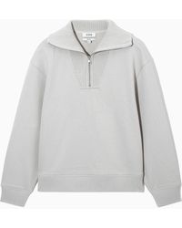 COS - Funnel-neck Half-zip Sweatshirt - Lyst