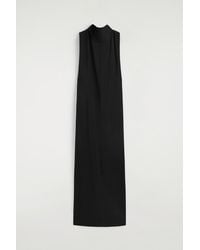COS Pleated Knitted Turtleneck Maxi Dress in Black | Lyst