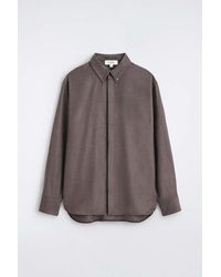 COS - Wool-Flannel Button-Down Collar Shirt - Lyst