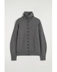 COS - Sculpted Pure Cashmere Funnel-Neck Cardigan - Lyst