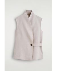 COS - Shawl-Collar Belted Linen Vest - Lyst