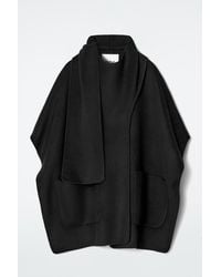 COS - Scarf-Detail Double-Faced Wool Cape - Lyst