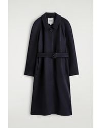 COS - Wool-Blend Long Trench Coat - Lyst