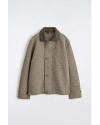 COS - Ribbed-Collar Boiled-Wool Jacket - Lyst