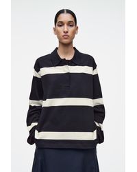 COS - Lockeres Langärmliges Poloshirt Mit Streifen - Lyst
