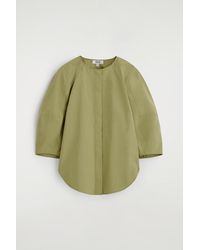 COS - Sculptural Pima Cotton-Poplin Blouse - Lyst