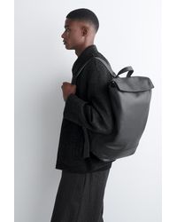 COS Leather Tote Backpack in Black for Men | Lyst