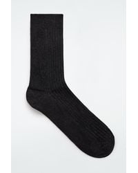 COS - Gerippte Socken Aus Lurex - Lyst