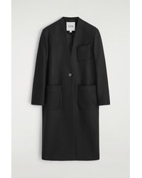 COS - Collarless Wool-Cashmere Long Coat - Lyst