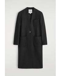 COS - Collarless Wool-Cashmere Long Coat - Lyst
