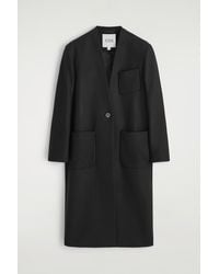 COS - Collarless Wool-Cashmere Long Coat - Lyst