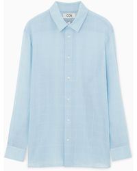 COS - Oversize Sheer Checked Shirt - Lyst