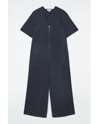 COS - Panelled V-neck Jumpsuit - Lyst