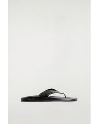 COS - Sculpted Leather Flip Flops - Lyst