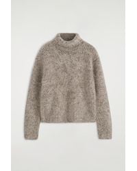 COS - Chunky Brushed-Cashmere Funnel-Neck Sweater - Lyst