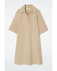 COS - Oversized Open-collar Shirt Dress - Lyst