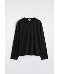 COS - Relaxed Jersey Interlock Long-sleeved T-shirt - Lyst