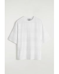 COS - Oversized Striped Linen-Blend T-Shirt - Lyst