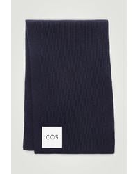 COS - Ribbed Wool And Cashmere Scarf - Lyst