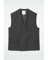 COS - Longline Wool-blend Twill Waistcoat - Lyst