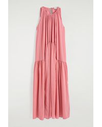 COS - Gathered Halterneck Maxi Dress - Lyst