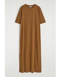 COS - Cotton-Linen Maxi T-Shirt Dress - Lyst