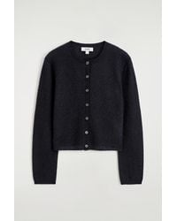 COS Tortoiseshell-jacquard Alpaca-blend Cardigan in Black | Lyst