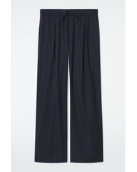 COS - Striped Cotton Pyjama Trousers In Navy - Lyst
