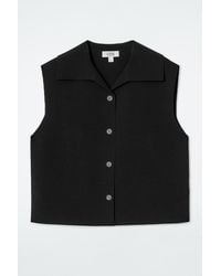 COS - Collared Knitted Waistcoat - Lyst