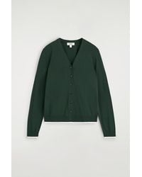 COS - Layered-Detail Knitted V-Neck Cardigan - Lyst