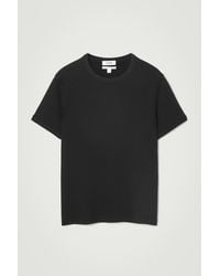 COS - Slim Ribbed Cotton T-shirt - Lyst