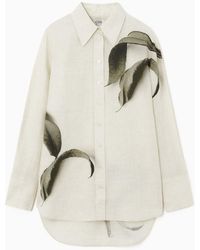 COS - Oversized Leaf-print Linen Shirt - Lyst