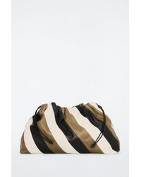 COS - Cavatelli Striped Oversized Clutch - Leather - Lyst