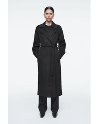 COS Wool-blend Tailored Coat in Green | Lyst