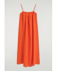 COS - Pleated Linen Maxi Dress - Lyst