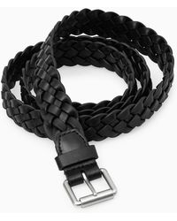 COS - Slim Woven Leather Belt - Lyst
