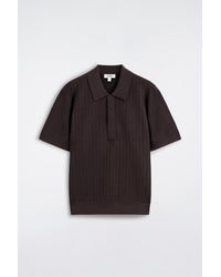 COS - Textured-Panel Cotton Polo Shirt - Lyst