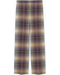 COS - Wide-leg Checked Wool-blend Pants - Lyst