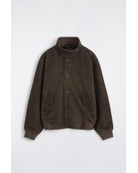 COS - Suede Funnel-Neck Bomber Jacket - Lyst