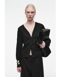 COS - Strickjacke Aus Merinowoll-Leinen-Mix - Lyst