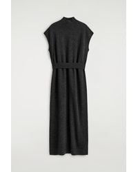 COS - Belt-Detail Merino Wool Mock-Neck Dress - Lyst