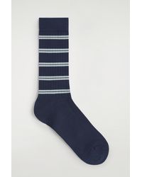 COS - Striped Ribbed Cotton Socks - Lyst