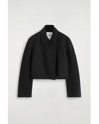 COS - Oversized Cropped Double-Faced Wool Jacket - Lyst