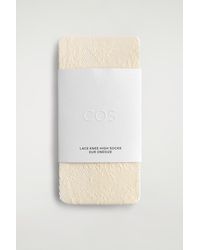 COS - Floral-Jacquard Lace Knee Socks - Lyst
