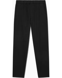 COS - Elasticated Tapered Twill Pants - Lyst