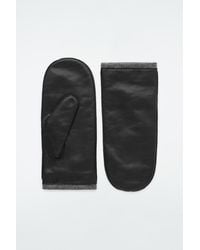 COS - Cashmere-lined Leather Mittens - Lyst