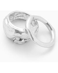 COS - Hammered Ring Set - Lyst