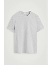 COS - Slim Ribbed Cotton T-shirt - Lyst