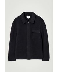 COS - Lockere Doubleface-Hemdjacke Aus Wolle - Lyst