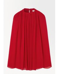 COS - The Crinkled Silk-chiffon Blouse - Lyst